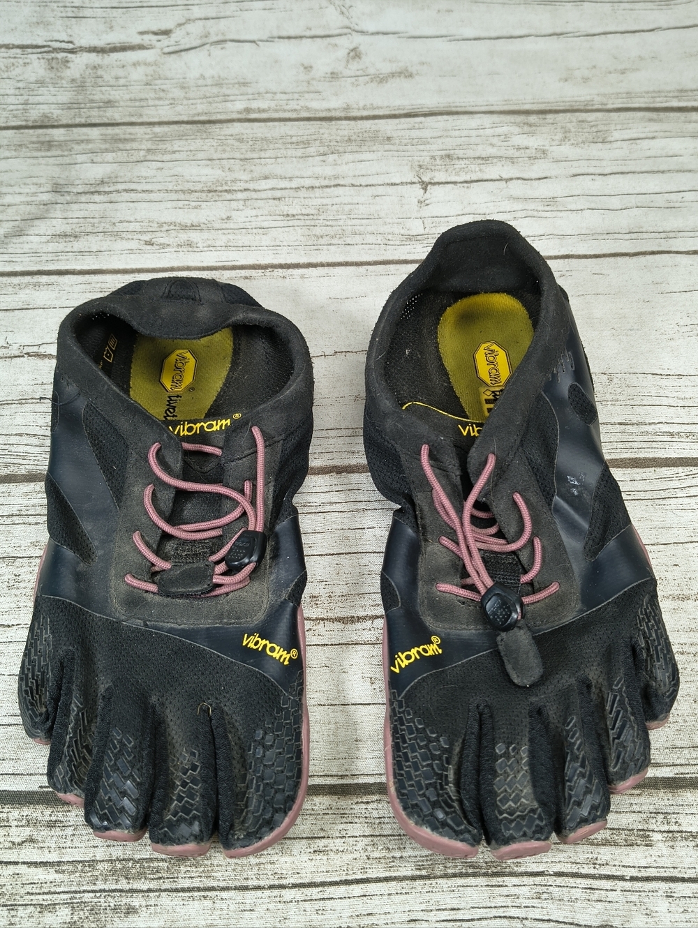 Vibrant Fivefingers Black Minimalist Barefoot Running Shoes Size 42
